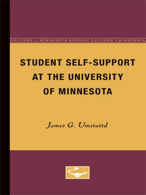 cover image of Student Self-Support at the University of Minnesota